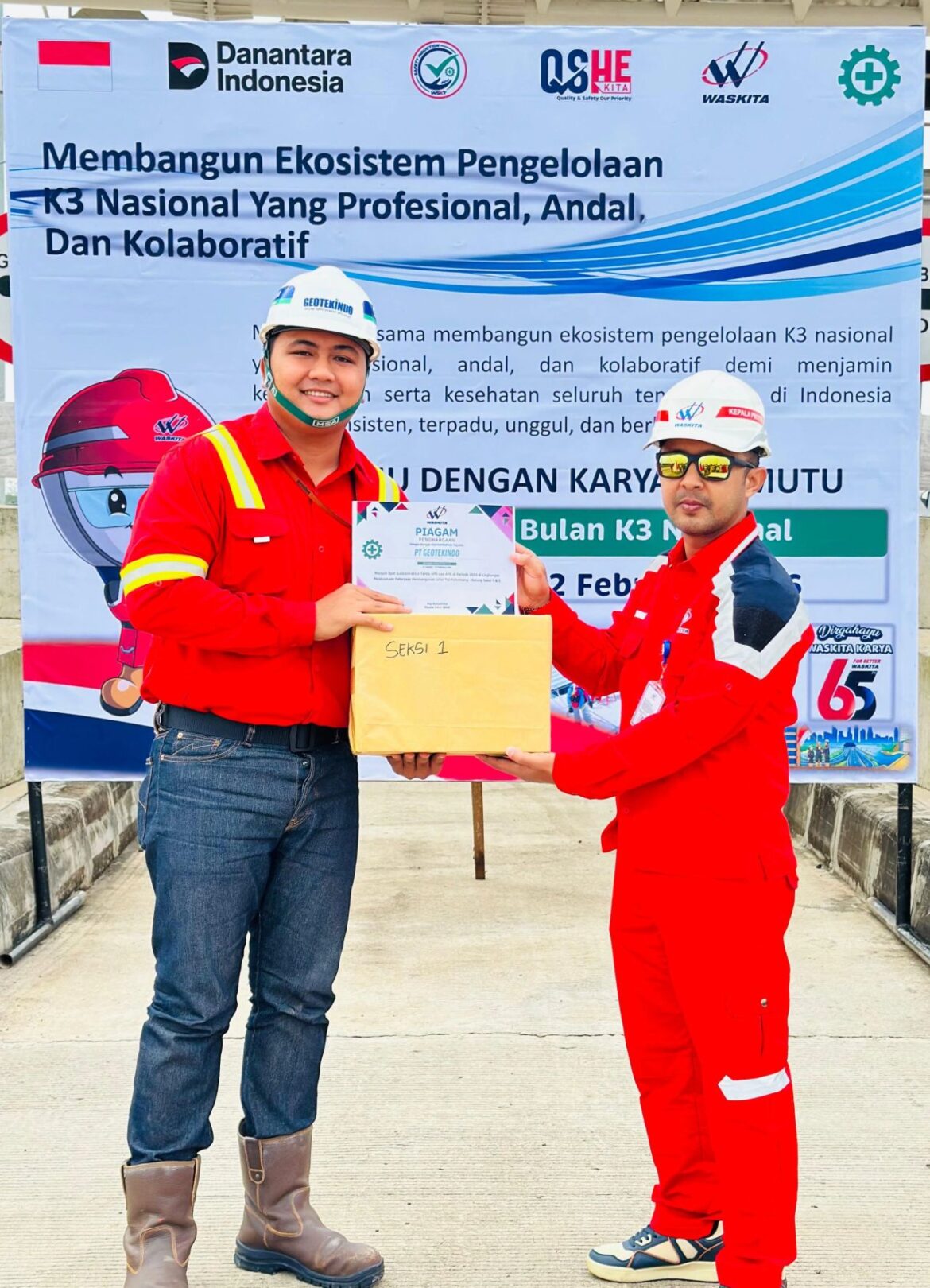 Penghargaan PT Geotekindo sebagai Subkontraktor Terbaik dalam rangka Bulan K3 Nasional tahun 2026